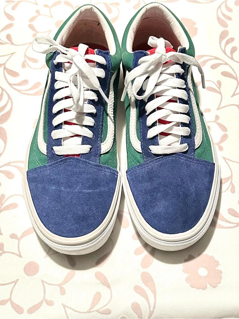 Vans Colorblock Low-Top Skate Sneakers - Blue Green Yellow size 9